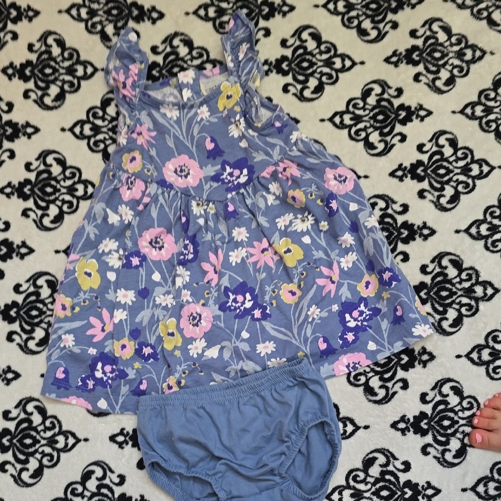 Carter's Lavender Floral Sundress with Blue Bloom